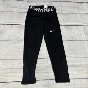 Nike Pro Dri-Fit Leggings Womens Size Small Black Crop Training Pants AO9972-010